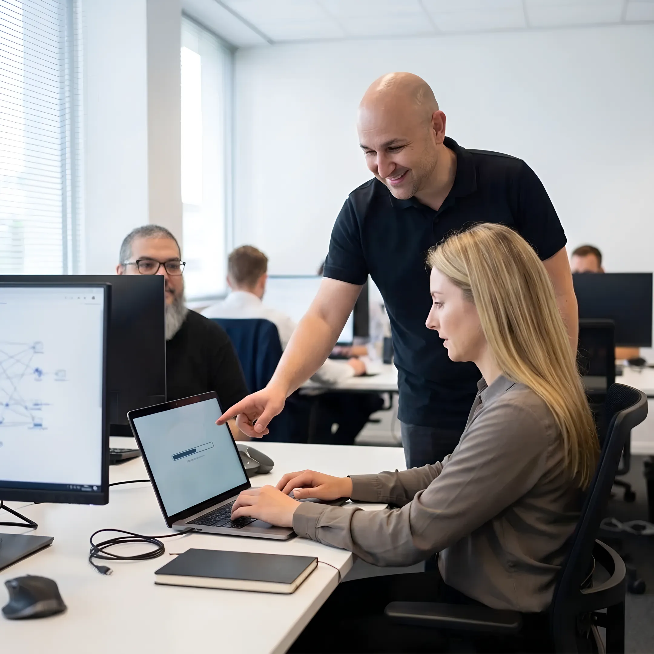 Technician supporting a business cloud migration