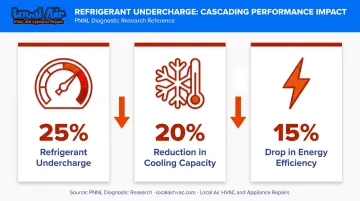 Commercial HVAC refrigerant undercharge impact on cooling capacity and energy efficiency