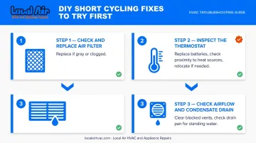 Three-step DIY AC short cycling troubleshooting checklist for homeowners