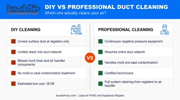 DIY versus professional air duct cleaning comparison key differences and limitations