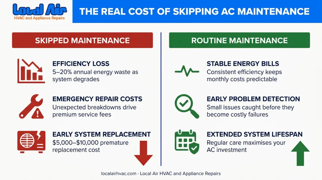 Cost of skipped AC maintenance versus routine service in Florida homes comparison
