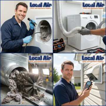 Step-by-step dryer vent cleaning process illustration