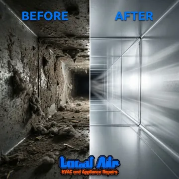 Clean air ducts improving indoor air quality in a residential home