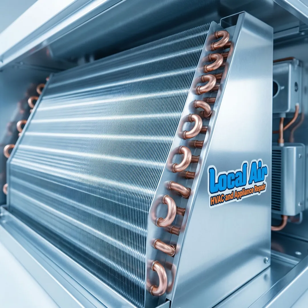Clean residential air conditioning system showing internal components and maintenance