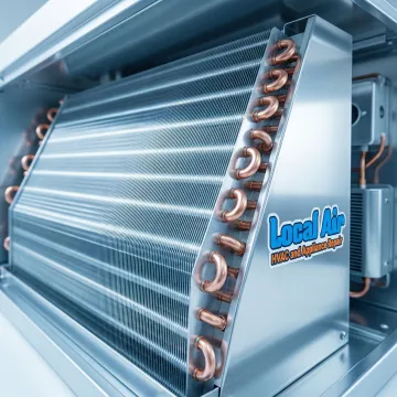 Clean residential air conditioning system showing internal components and maintenance