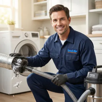 Professional dryer vent cleaning equipment and process