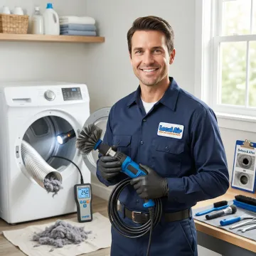 Step-by-step dryer vent cleaning process illustration