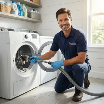 Professional dryer vent cleaning technician in Westlake, Florida
