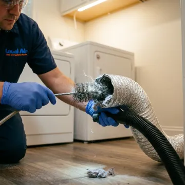 Dryer vent cleaning tools removing lint buildup