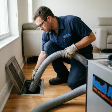 HVAC duct cleaning equipment in home