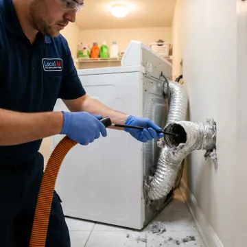 Dryer vent cleaning tools used during service