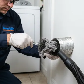 Dryer vent cleaning tools removing lint buildup