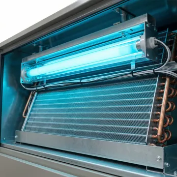 UV light system installed in residential HVAC air handler