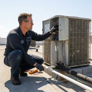 Commercial AC maintenance inspection