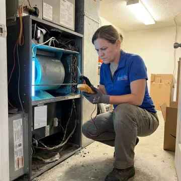Clean HVAC air handler with UV light installed