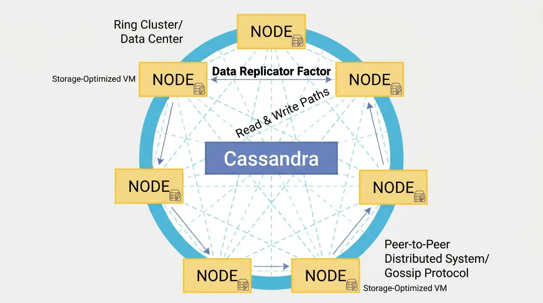 Distributed NoSQL database cluster nodes with application-level replication architecture