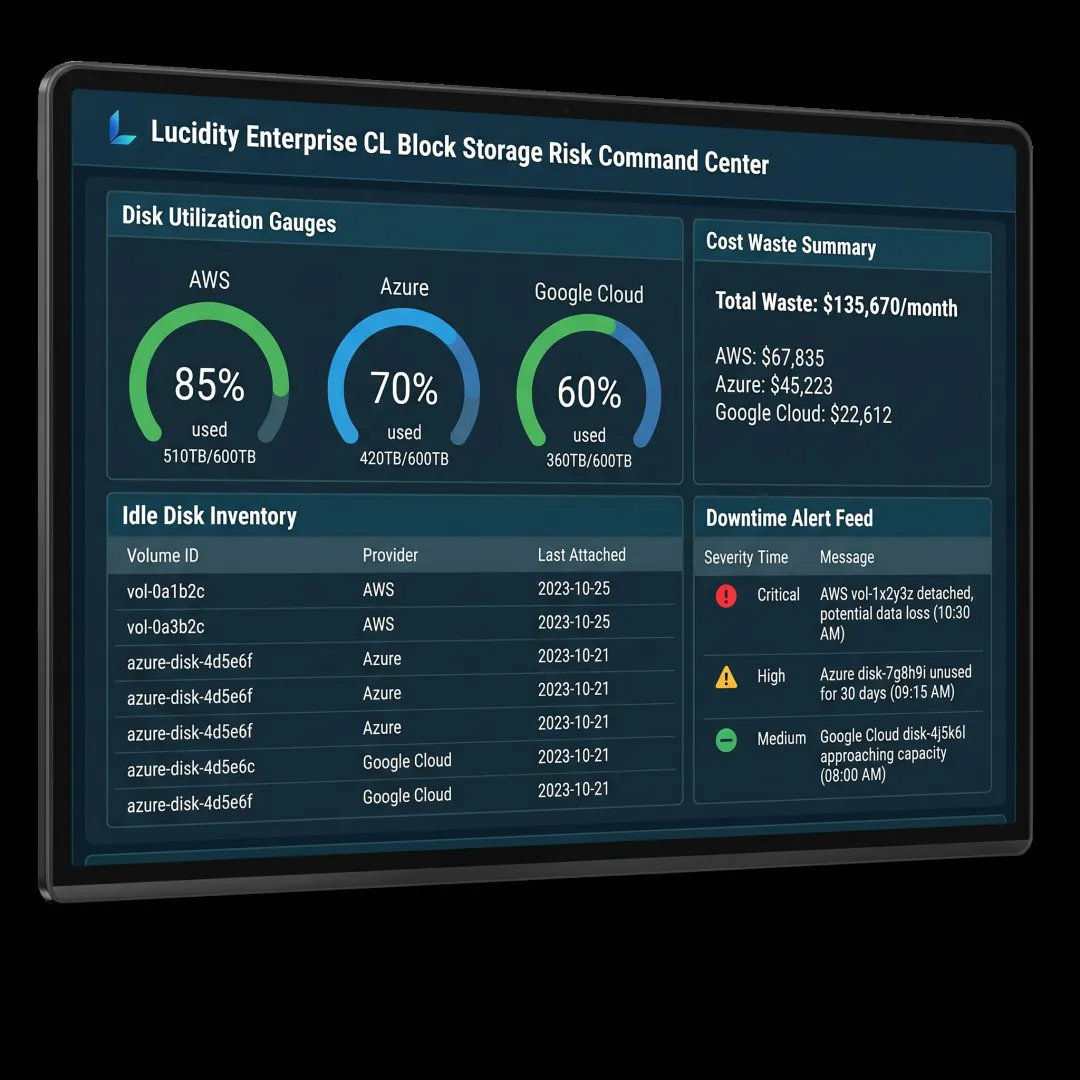 Cloud storage risk dashboard