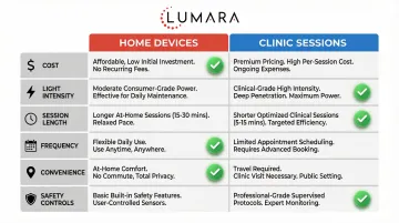Session consistency comparison: clinic scheduling friction versus daily at-home access for light therapy routines