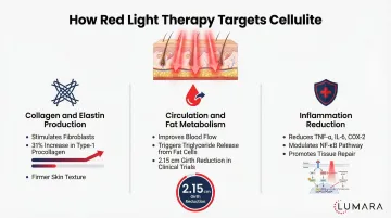 Red light therapy mechanisms for cellulite improvement: collagen synthesis, circulation, and skin texture outcomes