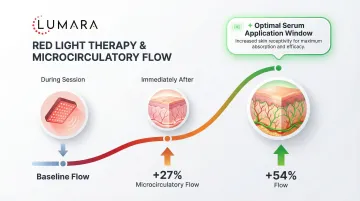 Complete skincare routine with red light therapy: morning and evening sequencing with active ingredients