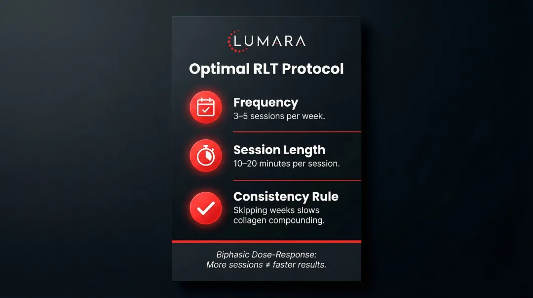 Red light therapy optimal usage protocol frequency session length and dosage guide
