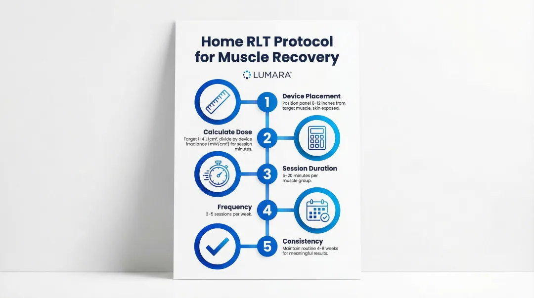 Home red light therapy protocol step-by-step guide for muscle recovery sessions