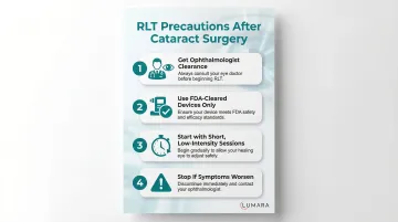 Post-cataract recovery red light therapy benefits: periorbital anti-inflammatory and skin support after medical clearance