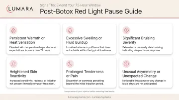 Post-Botox caution checklist: signs that warrant pausing red light therapy beyond the standard 72-hour window