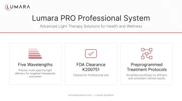 Lumara PRO professional system: five wavelengths, FDA clearance K200751, and preprogrammed treatment protocols