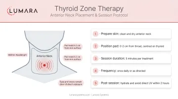 Red light therapy positioning for thyroid application: anterior neck placement and session protocol