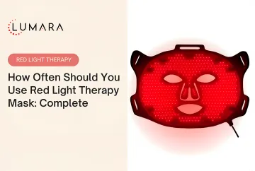 Red light therapy mask routine guide showing session frequency and treatment phases