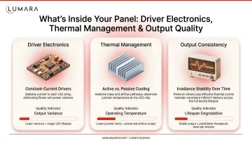 Red light therapy panel component quality: driver electronics, thermal management, and their effect on output consistency and lifespan