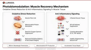 Photobiomodulation muscle recovery mechanism: oxidative stress reduction and anti-inflammatory signaling in muscle tissue