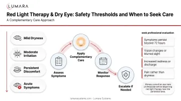 Red light therapy dry eye safety and when to seek professional evaluation: severity thresholds and complementary care approach