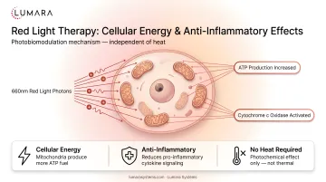 Red light therapy photobiomodulation mechanism: cellular energy and anti-inflammatory effects independent of heat