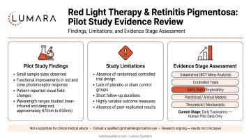 Red light therapy retinitis pigmentosa human research: pilot study findings, limitations, and evidence stage assessment