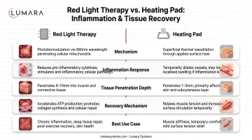 Comparing red light therapy and heating pad effects on inflammation and tissue recovery