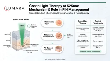 Green light therapy at 525nm for pigmentation: mechanism and role in PIH management alongside topical treatments