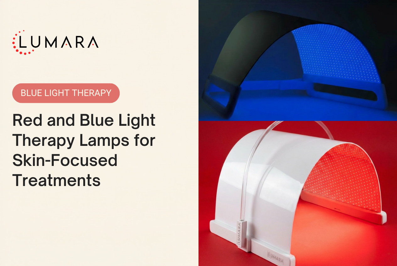 Red and Blue Light Therapy Lamps for Skin-Focused Treatments