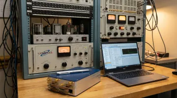 Lumistar LS-28-DRSM compact ground station unit compared to traditional rack equipment