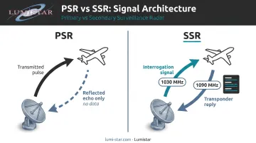 SSR versus PSR radar signal architecture comparison diagram 1030 1090 MHz