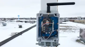 Digi XBee industrial wireless module mounted on outdoor deployment enclosure