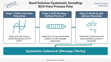 Three-step Reed-Solomon BCH systematic encoding process flow diagram