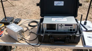 Lumistar LS-28-DRSM modular and P1 portable telemetry ground station form factors side by side