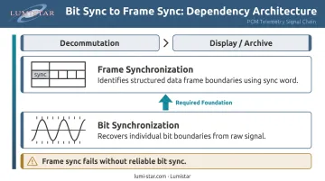 Bit synchronization versus frame synchronization hierarchical dependency relationship diagram