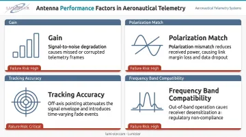 Four critical antenna selection variables affecting flight test telemetry signal quality