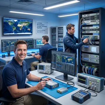 Engineers configuring a custom telemetry system