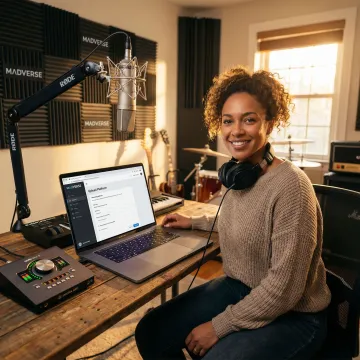 Independent musician uploading music to global streaming platforms