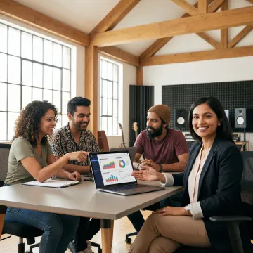 Professional music artist consulting session with Indian musicians