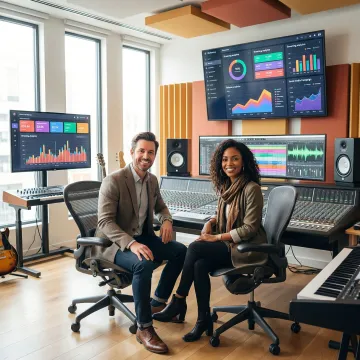 Music marketing professional working with artists on promotional strategy and digital campaign management